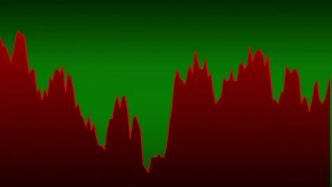 Red line graph on green background chart of stock market investment trading. Stock Footage 83219317