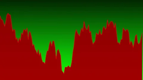Red line graph on green background chart of stock market investment trading. Stock Footage 83220168