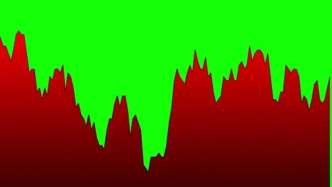 Red line graph on green background chart of stock market investment trading. Video stock 83220346