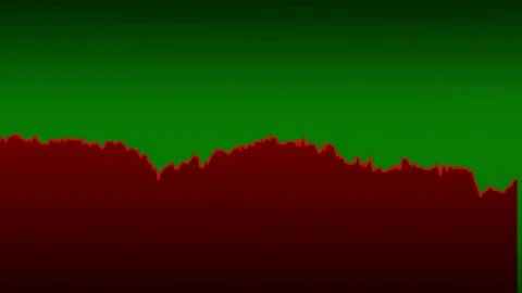 Red line graph on green background chart of stock market investment trading. Video stock 83225767