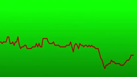 Red line graph on green background chart of stock market investment trading. Stock Footage 83242486