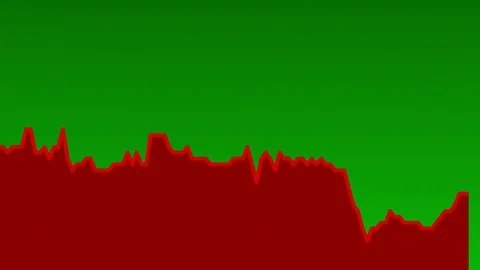 Red line graph on green background chart of stock market investment trading. Stock Footage 83242584