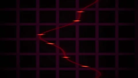 Red line on grid background. Stock Footage 336256301