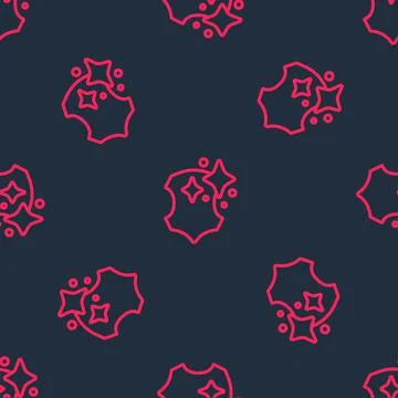 Red line Leather icon isolated seamless pattern on black background. Vector Stock Illustration