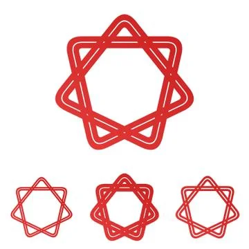 Red line loop star logo design set イラスト素材