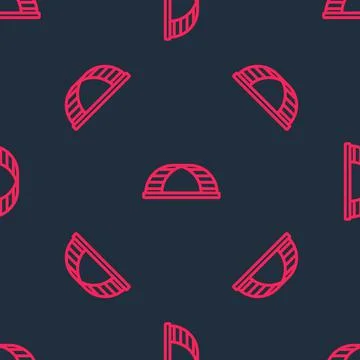 Red line Monkey bar icon isolated seamless pattern on black background. Vector Stock Illustration