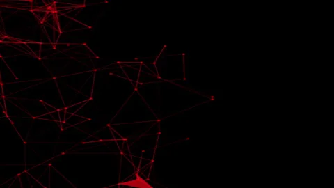 Red line network structure. 3D digital data technology concept. Animation of Stock Footage 263691878