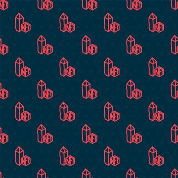 Red line NFT Digital crypto art icon isolated seamless pattern on black Stock Illustration