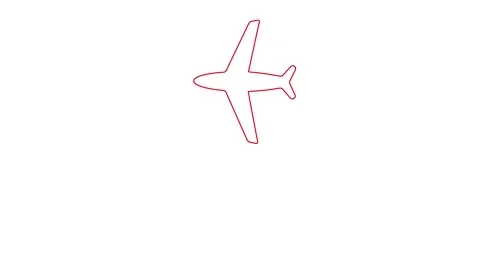 Red line plane fly white Vídeos de archivo 304491684