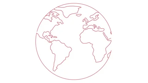Red line planet white Stock Footage 269507876