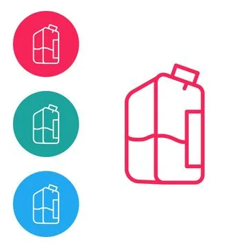 Red line Printer ink bottle icon isolated on white background. Set icons in c Stock Illustration