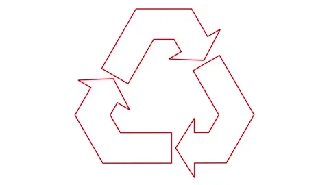 Red line recycle white Stock Footage 265866718