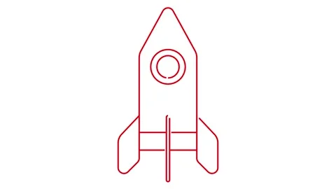 Red line rocket white Stock Footage 281730014
