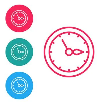 Red line Sauna clock icon isolated on white background. Sauna timer. Set icons 库存插图