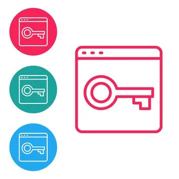 Red line Secure your site with HTTPS, SSL icon isolated on white background Ilustración de archivo