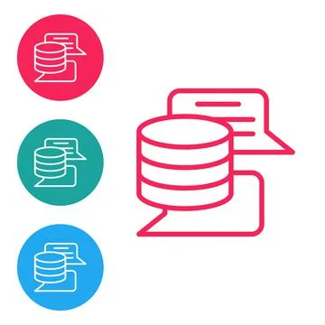 Red line Server, Data, Web Hosting icon isolated on white background. Set icons Illustrazione stock