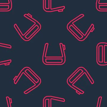 Red line Smart glasses mounted on spectacles icon isolated seamless pattern on Illustrazione stock