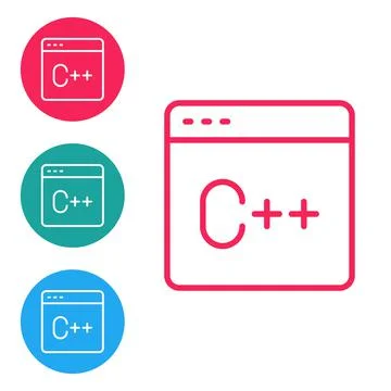 Red line Software, web developer programming code icon isolated on white Illustrazione stock