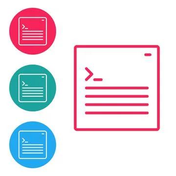 Red line Software, web developer programming code icon isolated on white Stock Illustration
