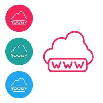 Red line Software, web development, programming concept icon isolated on white Illustrazione stock