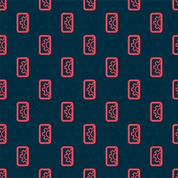 Red line Software, web development, programming concept icon isolated seamless Illustrazione stock