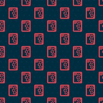 Red line Software, web development, programming concept icon isolated seamless Stock Illustration