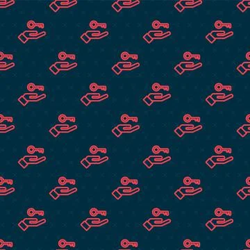 Red line Solution to the problem in psychology icon isolated seamless pattern on Illustrazione stock