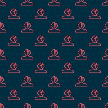 Red line Solution to the problem in psychology icon isolated seamless pattern on Stock Illustration