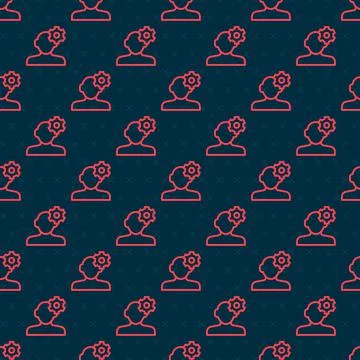 Red line Solution to the problem in psychology icon isolated seamless pattern on Stockillustratie