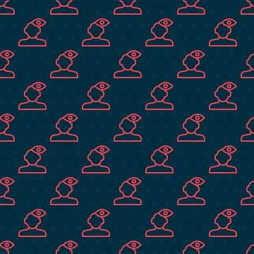 Red line Solution to the problem in psychology icon isolated seamless pattern on Stock Illustration