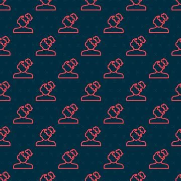 Red line Solution to the problem in psychology icon isolated seamless pattern on Illustrazione stock