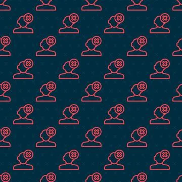 Red line Solution to the problem in psychology icon isolated seamless patte.. Stock Illustration