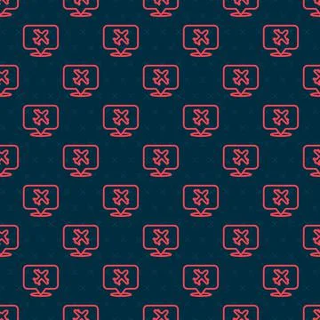 Red line Speech bubble with airplane travel icon isolated seamless pattern on Stock Illustration