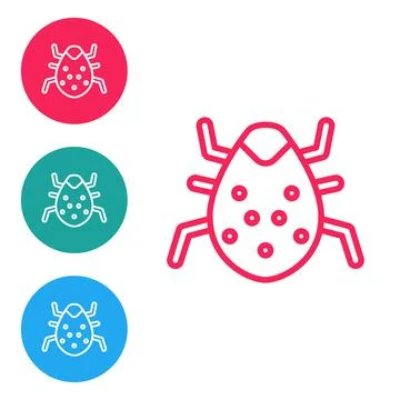 Red line System bug concept icon isolated on white background. Code bug concept Stock Illustration