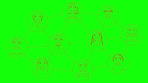 Red line teamwork green Video stock 297604830
