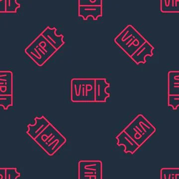 Red line Train ticket icon isolated seamless pattern on black background. Travel Stock Illustration