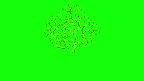 Red line tree green Stock Footage 265432753