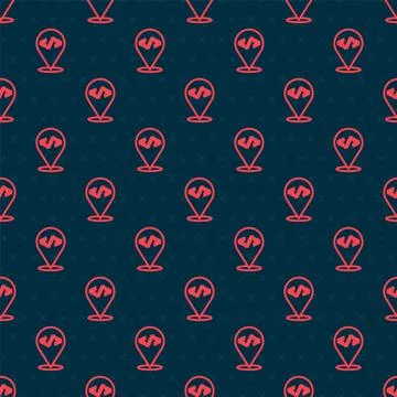 Red line Web design and front end development icon isolated seamless pattern on Illustrazione stock