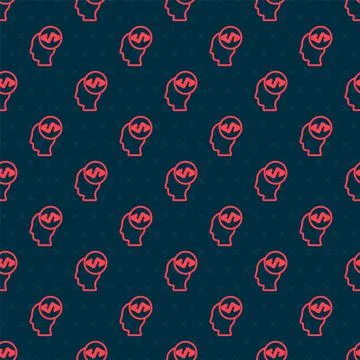 Red line Web design and front end development icon isolated seamless pattern on Stock Illustration