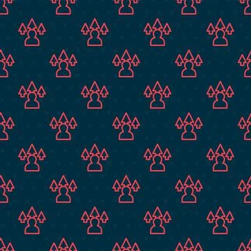Red line Web design and front end development icon isolated seamless pattern on Stock Illustration