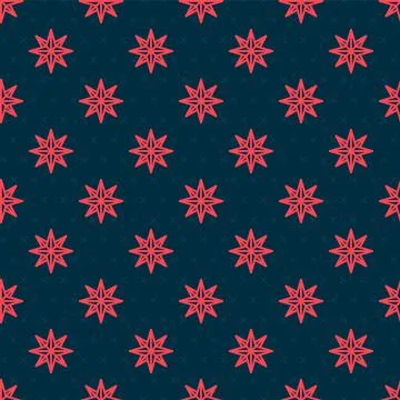 Red line Wind rose icon isolated seamless pattern on black background. Compass Illustrazione stock