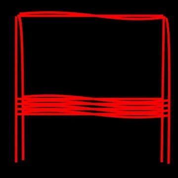 Red linear abstract shape Illustrazione stock