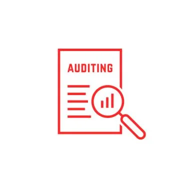 Red linear document like auditing Illustrazione stock