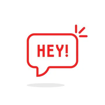 Red linear hey bubble Stock Illustration