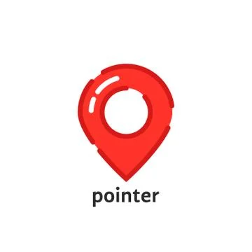 Red linear pointer logo Stock Illustration