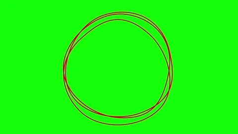Red lines circular frame 5 green 库存影片 304491806