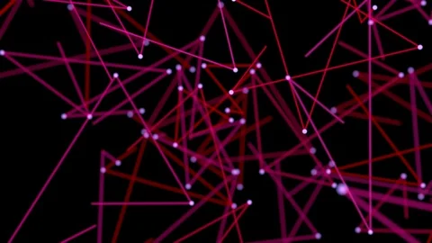 Red lines with dots. Seamless loop Stock Footage 111687394