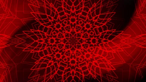 Red lines form intricate symmetrical patterns resembling a dark red mandala. Stock Footage 301933524