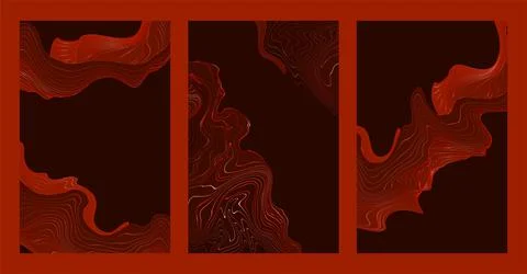 Red lines template, artistic covers design, colorful luxury backgrounds. Trendy Stock Illustration