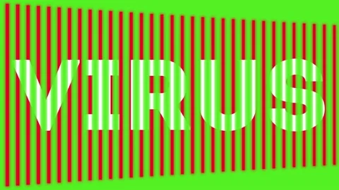Red Lines With VIRUS Word on chroma key green screen background. Stock Footage 187143847
